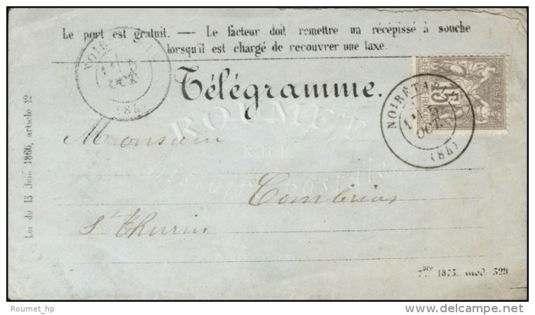 Càd T 17 NOIRETABLE (84) / N° 66 Sur Enveloppe Spéciale Avec Son Télégramme... - 1876-1878 Sage (Type I)