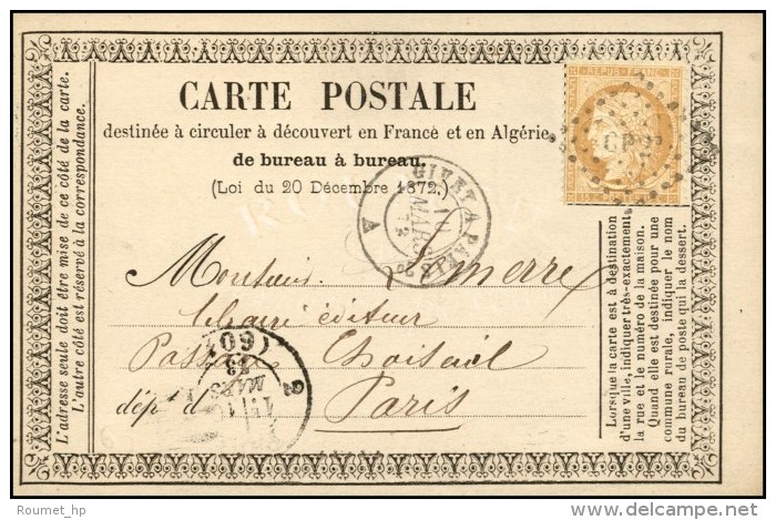 Losange GP2° / N° 59 (très Rare Entaille BC) Càd GIVET A PARIS 2° / A Sur CP Annonce.... - 1871-1875 Cérès