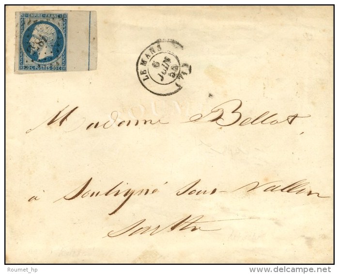 PC 1855 / N° 14 Grand Bdf Filet D'encadrement Càd T 15 LE MANS. 1855. - TB. - R. - 1853-1860 Napoleon III