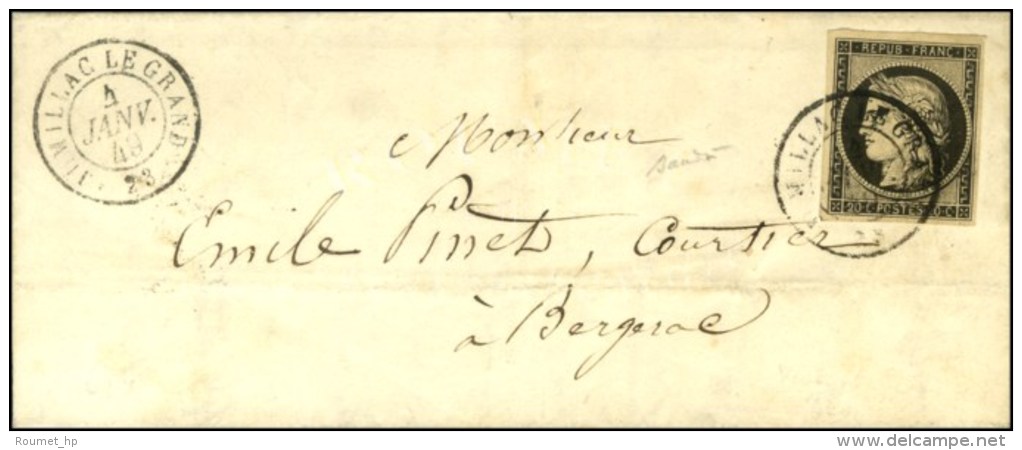 Càd T 15 JUMILLAC LE GRAND (23) 4 JANV. 49 / N° 3 Sur Lettre Avec Texte Daté Du 3 Janvier Pour... - 1849-1850 Cérès