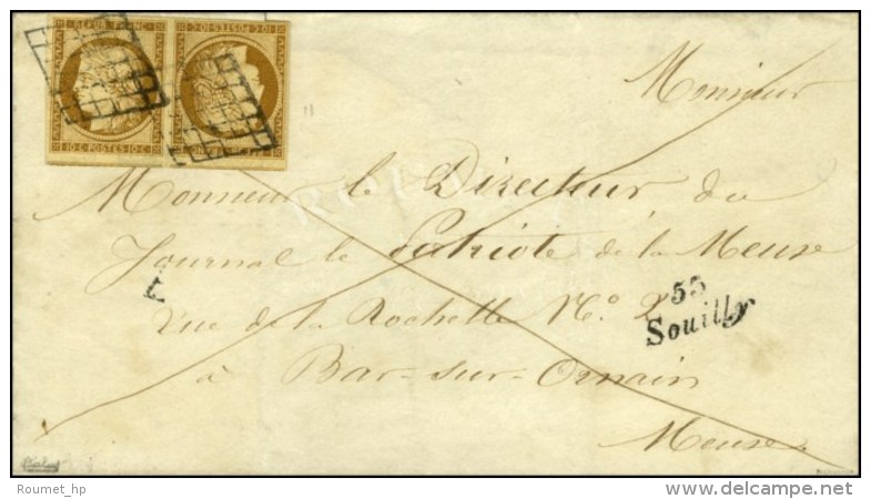 Grille / N° 1 Paire Tête-bêche Très Belles Marges (timbres Décollés Pour... - 1849-1850 Cérès