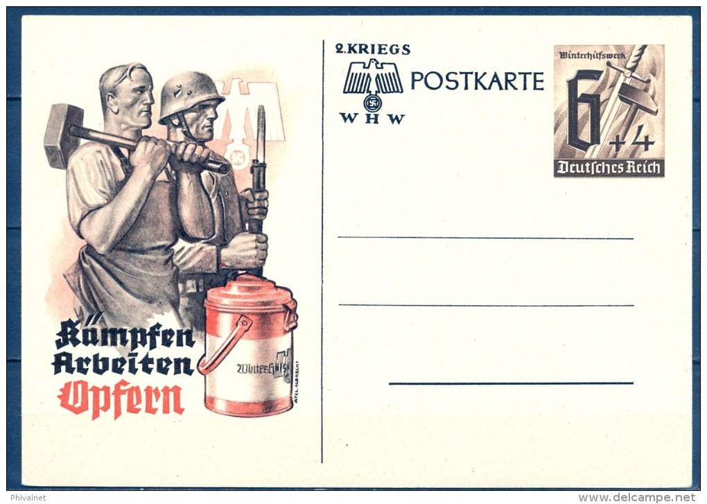 ALEMANIA , ENTERO POSTAL DEL AUXILIO DE INVIERNO , REICH , PROPAGANDA , SIN CIRCULAR - Cartas & Documentos