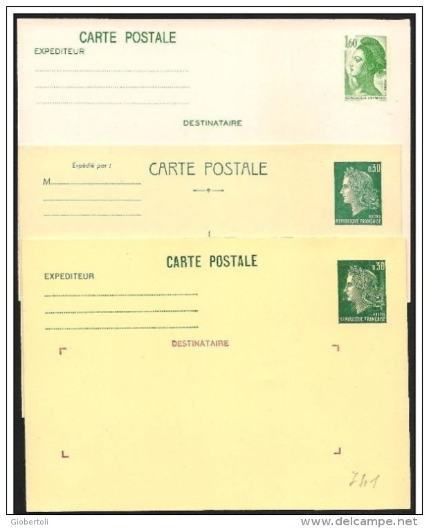 Francia/France: Intero Postale, Postal Stationery, Entier Postaux, 3 Pezzi, 3 Pièces, 3 Pieces - Collections & Lots: Stationery & PAP