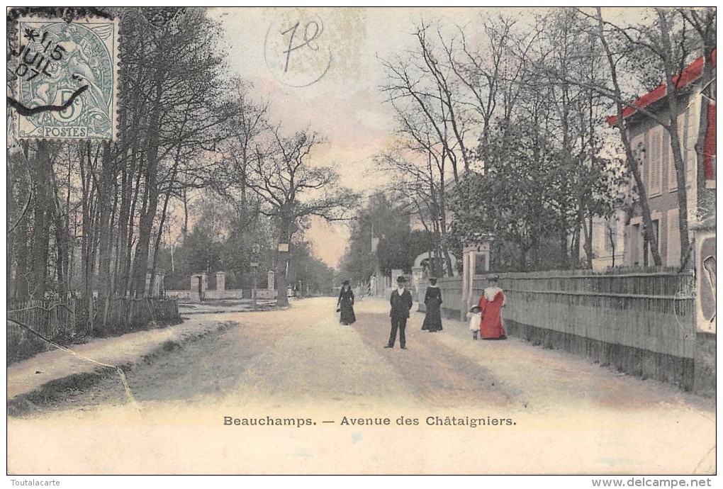 CPA 95 BEAUCHAMPS AVENUE DES CHATAIGNIERS 1907 - Beauchamp