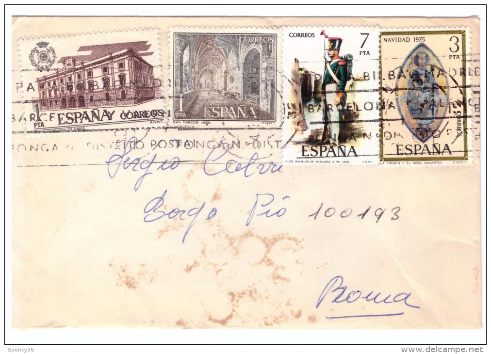 STORIA  POSTALE - SPAGNA - ESPANA - ANNO ???? - PER SERGIO CALVI - ROME - ITALY - PAMPLEVA - - Storia Postale