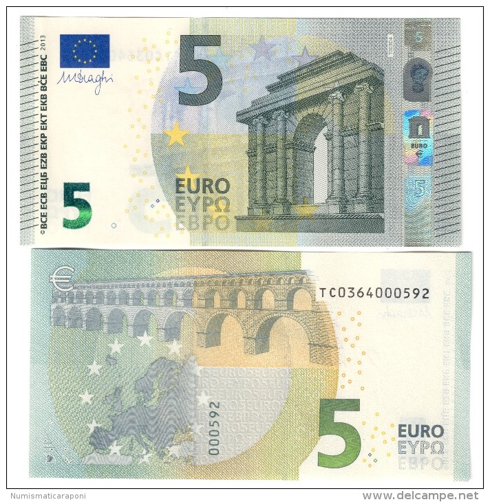 5 € NEW Irlanda Draghi TC T003D4  FDS UNC DA MAZZETTA  Cod.€.234 - 5 Euro