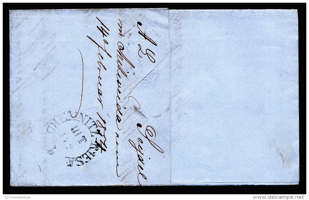 A4214) AD Sachsen Brief Von Mittweida 15.2.1854 Nach Oranienbaum Mit Bahnpoststempel - Sachsen