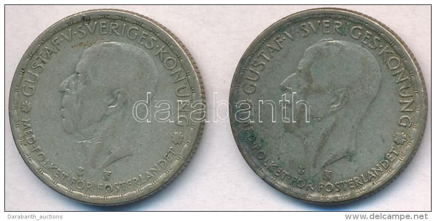 Svédország 1946TS 1Kr Ag 'V. Gusztáf' (2x) T:2-
Sweden 1946TS 1 Krona Ag 'Gustaf V' (2x) C:VF - Sin Clasificación