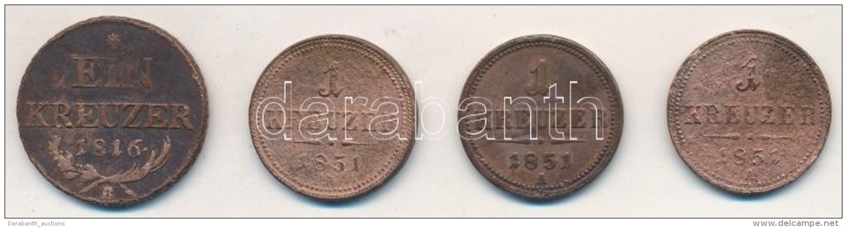 Ausztria 1816B 1kr Cu + 1851A 1kr Cu (3x) T:2-3-
Austria 1816B 1 Kreuzer Cu + 1851A 1 Kreuzer Cu (3x)... - Unclassified