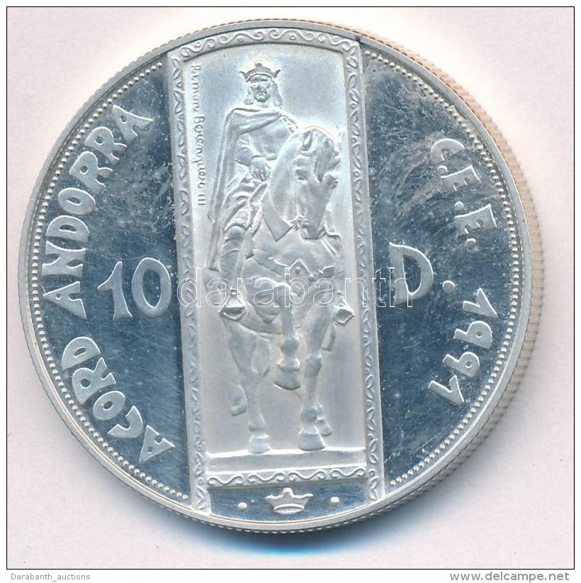 Andorra 1995. 10D Ag 'ECU' T:1-(PP)
Andorra 1995. 10 Diners Ag 'ECU' C:AU(PP) Krause KM# 105 - Non Classés