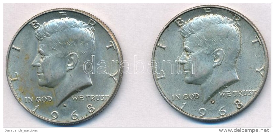 Amerikai Egyesült Államok 1968D 1/2$ Ag 'Kennedy' (2x) T:2 Kis Patina
USA 1968D 1/2 Dollar Ag 'Kennedy'... - Unclassified