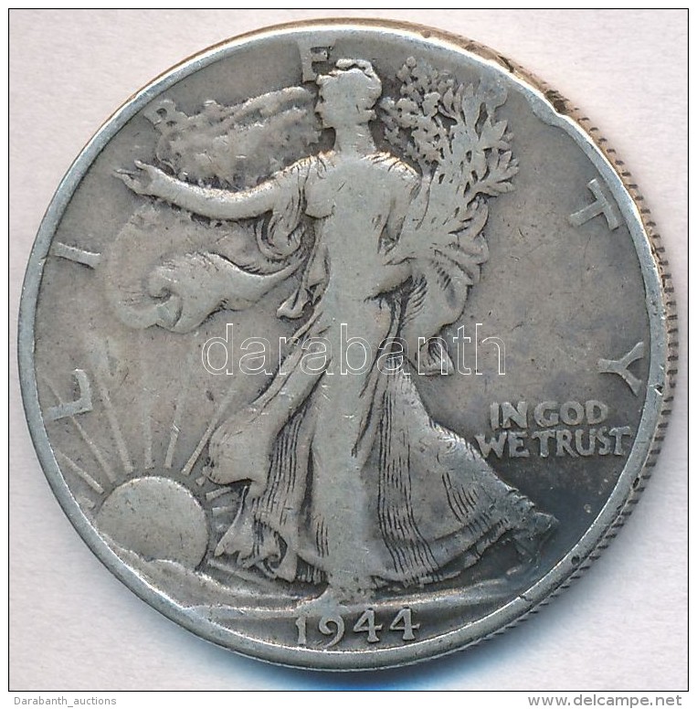 Amerikai Egyesült Államok 1944. 1/2$ Ag 'Walking Liberty' T:2- Ph.
USA 1944. 1/2 Dollar Ag 'Walking... - Zonder Classificatie