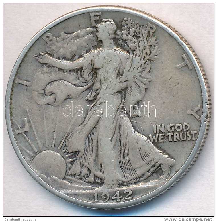 Amerikai Egyesült Államok 1942. 1/2$ Ag 'Walking Liberty' T:2- Kis Ph.
USA 1942. 1/2 Dollar Ag 'Walking... - Non Classés