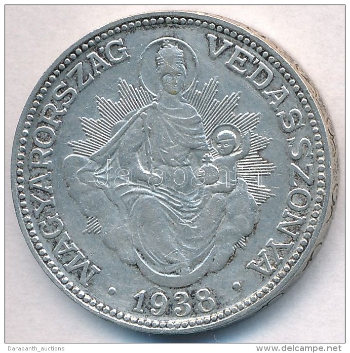 1938. 2P Ag 'Madonna' T:2 Kis Patina Adamo P7 - Zonder Classificatie