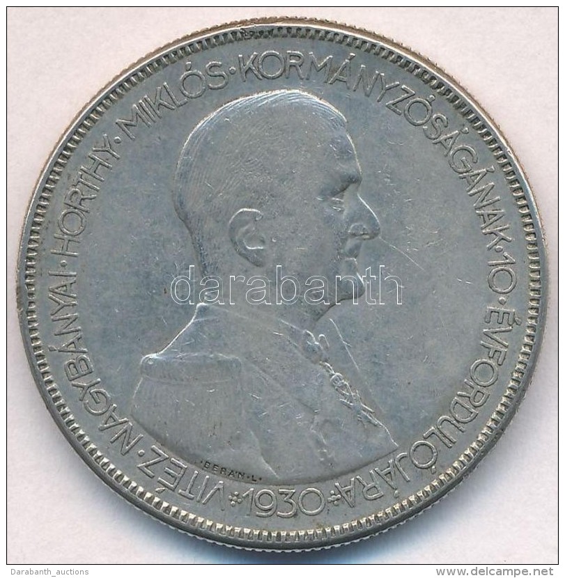 1930. 5P Ag 'Horthy Jobbra' T:2-,3 Ph.
Adamo P8 - Sin Clasificación