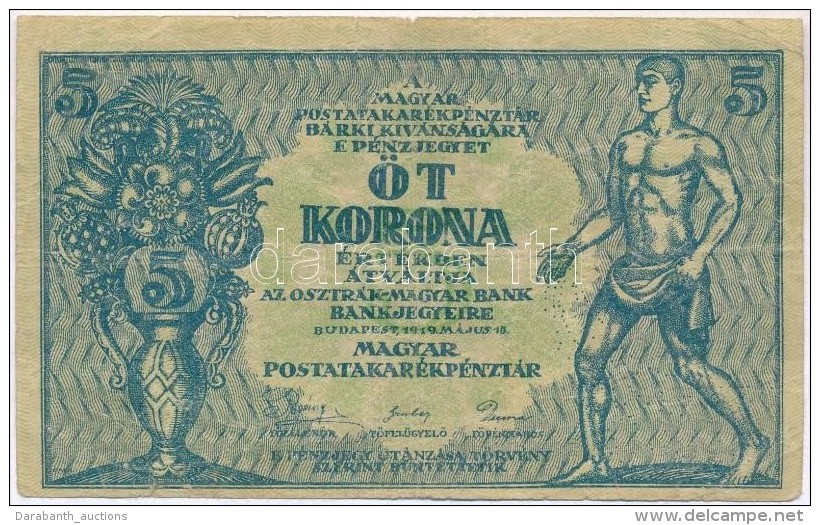 1919. 5K 'Osztrák-Magyar Bank...' T:III Kis Szakadás
Adamo  K8 - Zonder Classificatie