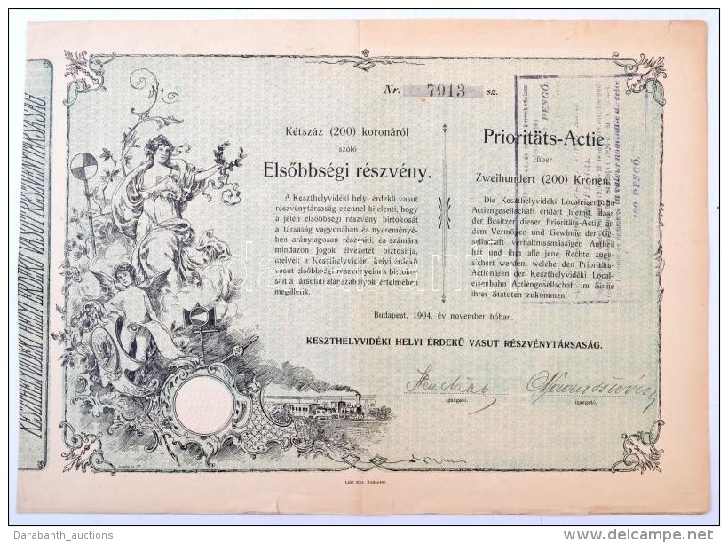 Budapest 1904. 'Keszthelyvidéki Helyi Érdekü Vasut Részvénytársaság'... - Unclassified