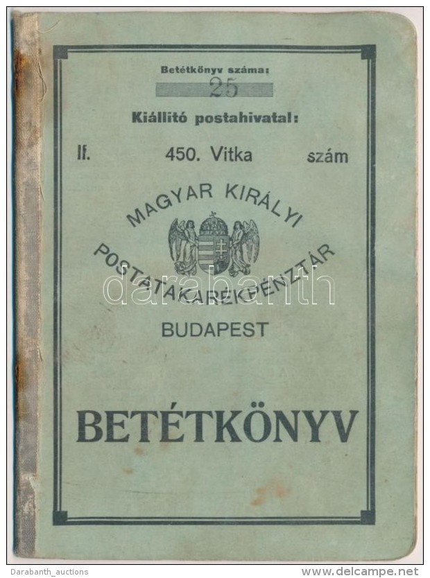 1934. 'Magyar Királyi Postatakarékpénztár' 450. Vitka... - Sin Clasificación