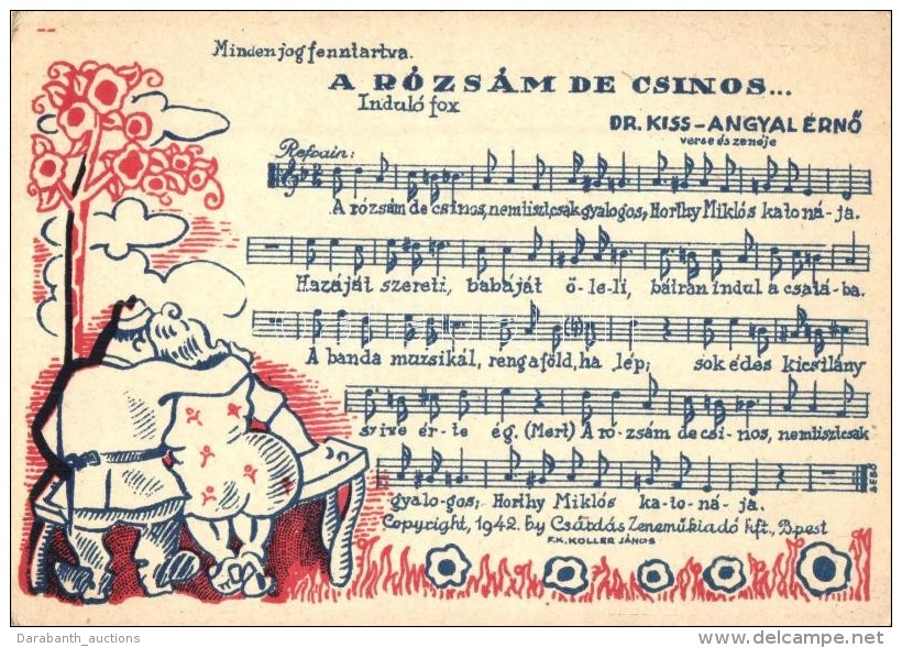 ** 2 Db RÉGI Használatlan Kottás Képeslap / 2 Pre-1945 Unused Motive Cards, Sheet Music - Ohne Zuordnung