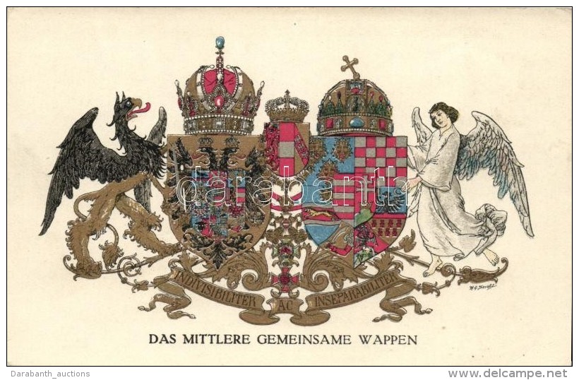 ** T2 Das Mittlere Gemeinsame Wappen, Rotes Kreuz Kriegsfürsorgeamt Nr. 288 / Austria-Hungary, Coat Of Arms - Zonder Classificatie