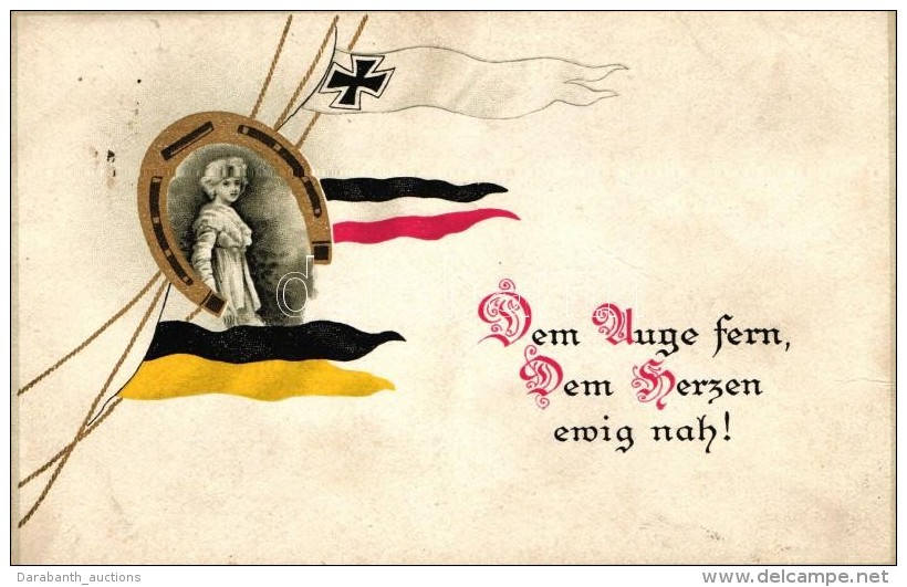 ** T2 Dem Auge Fern, Dem Herzen Ewig Nah! / Austrian-German Alliance Military Propaganda, Flag - Zonder Classificatie