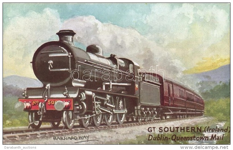 ** T2 Gt. Southern, Dublin-Queenstown Mail, 'Famous Expresses' Raphael Tuck &amp; Sons 'Oilette' Postcard No. 3569.... - Unclassified