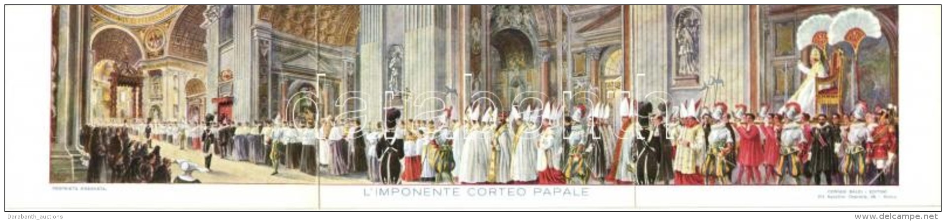 ** T2 L'impotente Corteo Papale, Elenco Di Tutti I Componenti / Papal Procession, List Of Participants; 3-tiled... - Zonder Classificatie