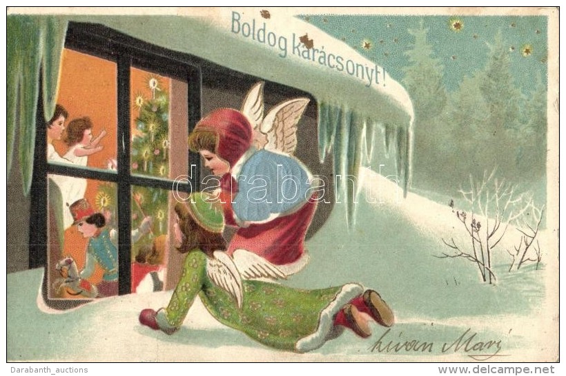 T2/T3 Vhristmas, Children, Trademark No. 222., Emb. Litho, Silk Card (EK) - Unclassified