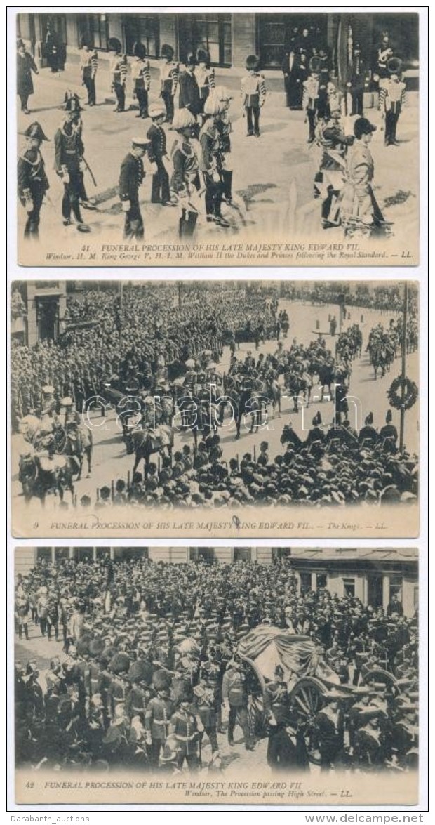 ** The Funeral Procession Of The Late King Edward VII - 3 Unused Postcards - Unclassified