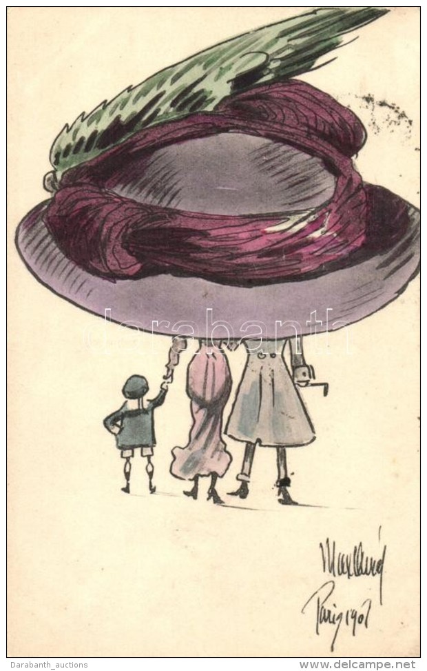 T2/T3 Lady In Oversized Hat, B.K.W.I. 687-5., Artist Signed (EK) - Sin Clasificación