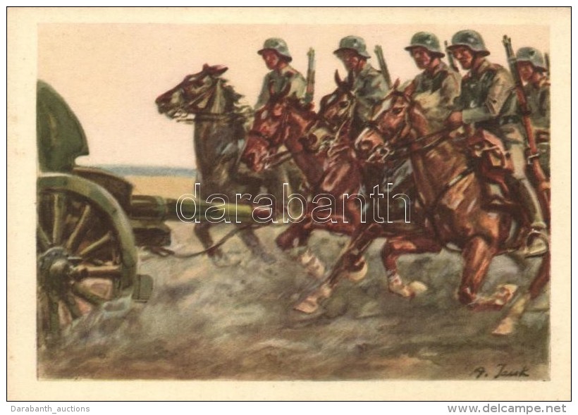 ** T2 Reitende Batterie, Die Postkarte Des Heeres No. 6 / Artillery Crew On Horseback, Postcards Of The German... - Zonder Classificatie