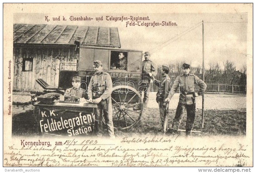 T2 Korneuburg, K.u.K. Eisenbahn- Und Telegrafen-Regiment, Feld-Telegrafen-Station / K.u.K. Railway And Telegraph... - Zonder Classificatie