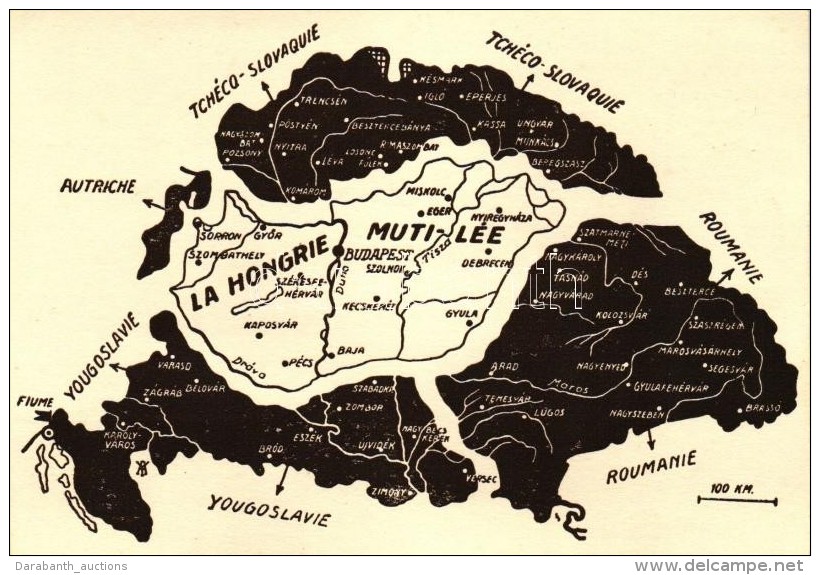 ** T2 'La Hongrie Mutilée' Kiadja A Magyar Nemzeti Szövetség / Hungarian Irredenta Map - Non Classés