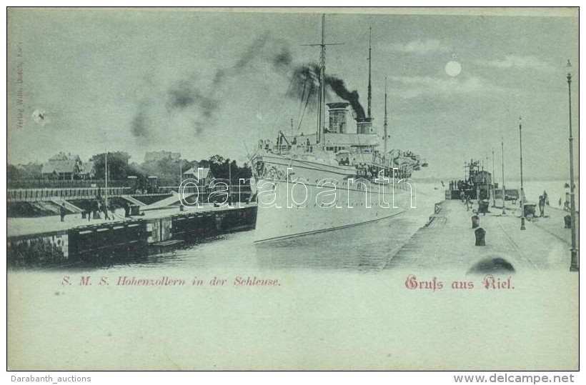 ** T4 SMS Hohenzollern In Der Schleuse / SMY Hohenzollern, The German Navy State Yacht, In The Lock (b) - Non Classés