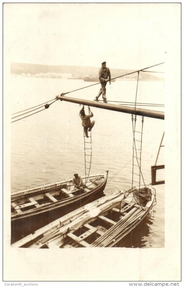 ** T1/T2 Osztrák-magyar Tengerészek, Csónakok / Austro-Hungarian Navy Mariners, Boats, Photo - Zonder Classificatie