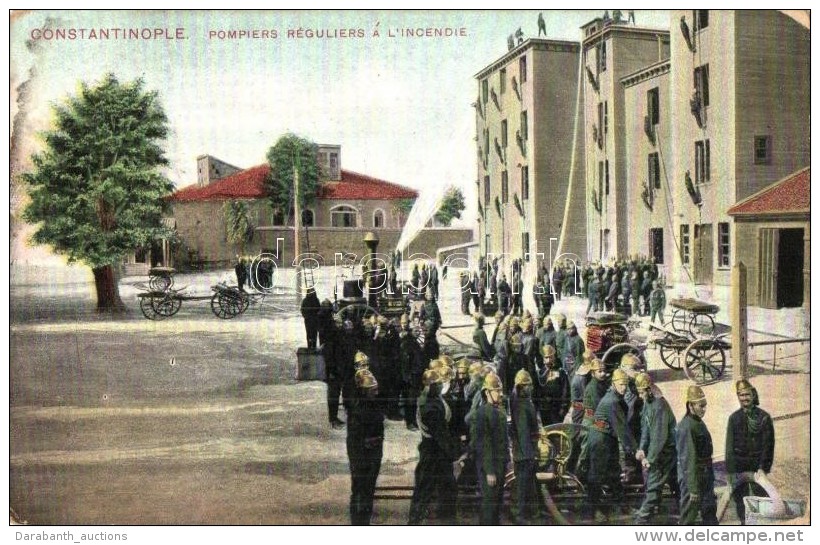 ** T2/T3 Constantinople, Istanbul; Pompiers Réguliers á L'incendie / Firefighters Brigade ( Kopott... - Zonder Classificatie