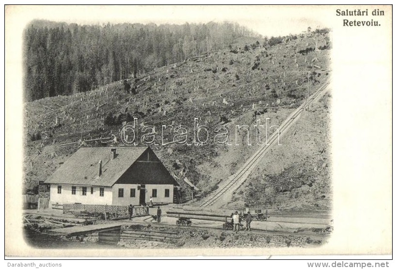 * T4 Busteni, Retevoi; Saw Mill With Funicular (vágott / Cut) - Zonder Classificatie