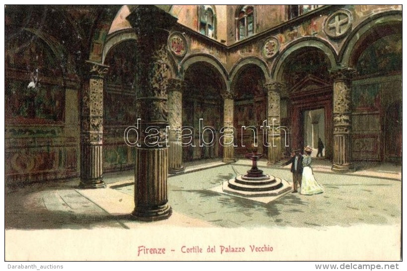 ** T2/T3 Firenze, Florence; Cortile Del Palazzo Vecchio / Palace Courtyard, Litho - Ohne Zuordnung