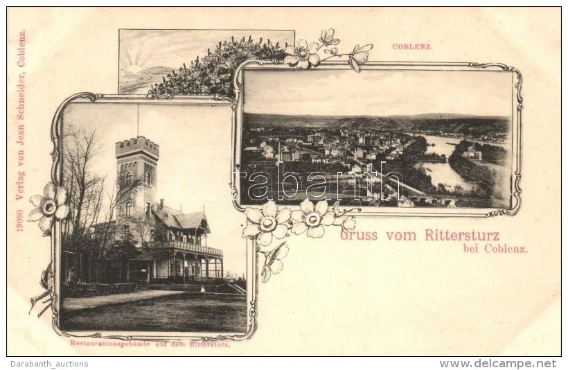 * T2/T3 Rittersturz Bei Coblenz, Restaurationsgebäude Auf Dem Rittersturz; Verlag Von Jean Schneider / Lookout... - Non Classés