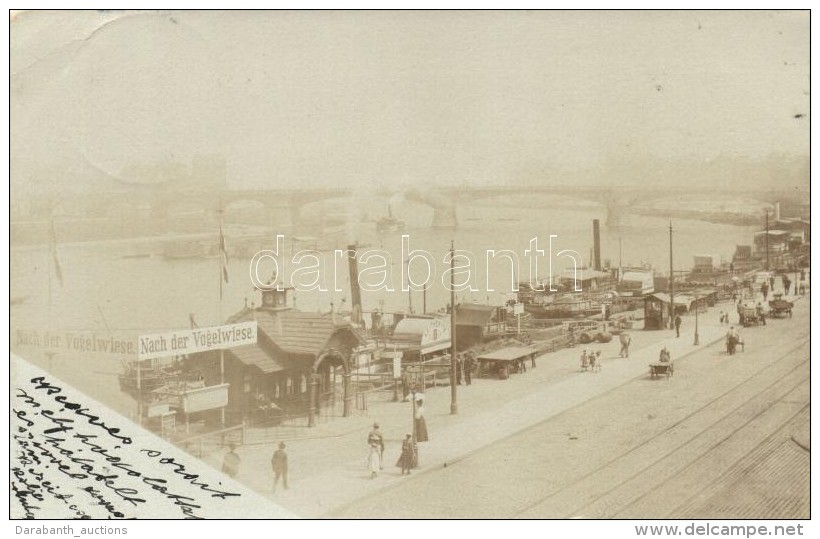 T3 1899 Oberlössnitz, Quay, Bridge, SS Leitmeritz, Photo (EB) - Non Classés