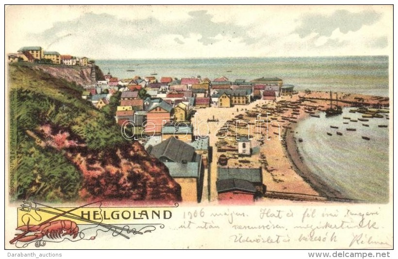 * T2/T3 Helgoland, View Of The Harbor, Lobster With Fishing Tools (EK) - Zonder Classificatie