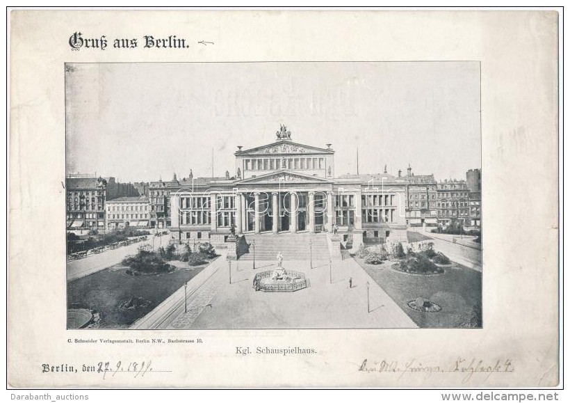 * T3 1899 Berlin, Könligliches Spielhaus; C. Schneider Verlanganstalt, Riesenpostkarte 26 &times; 18 Cm /... - Non Classés