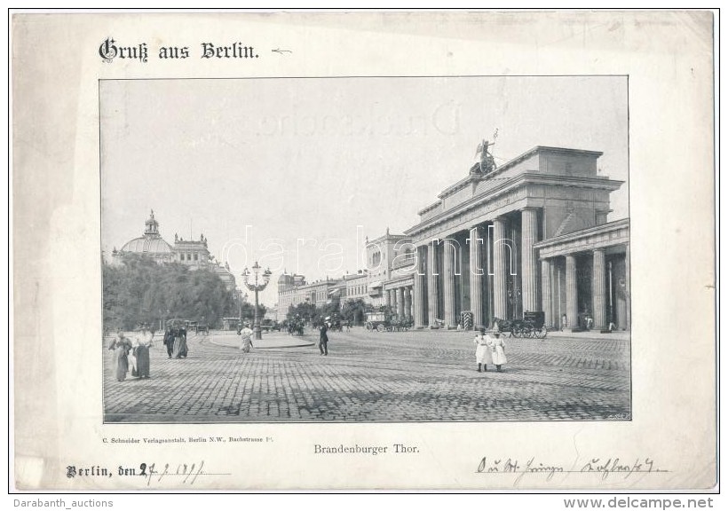 * T3 1899 Berlin, Brandenburger Tor; C. Schneider Verlanganstalt, Riesenpostkarte 26 &times; 18 Cm / Giant Postcard... - Non Classés