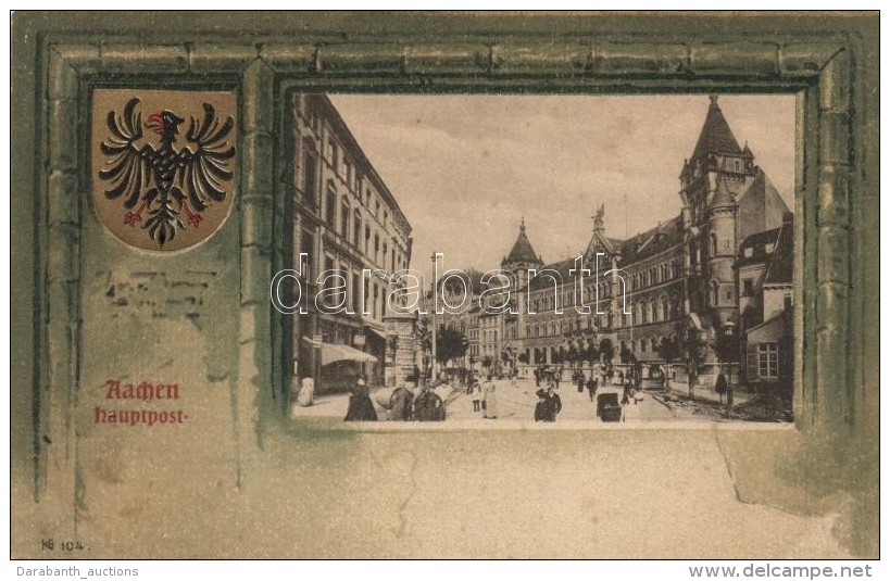 ** T2 Aachen, Hauptpost, Wappen; Knackstedt &amp; Näther / Coat Of Arms Litho - Zonder Classificatie