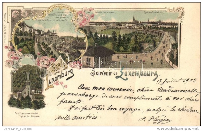 * T2 Luxembourg, Gruss Aus Luxemburg, Ottmar Zieher Floral Litho - Zonder Classificatie