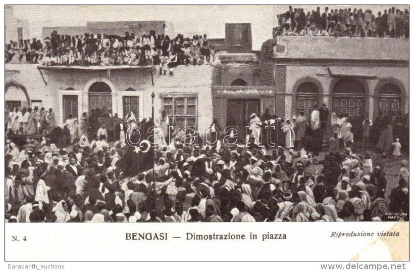 ** T2 Benghazi, Bengasi; Dimostrazione In Piazza / Demonstration At The Market Place (fl) - Zonder Classificatie