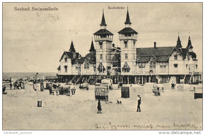 T2/T3 Swinoujscie, Swinemünde; Seebad, Kaiser Friedrich Seebrücke / Molo, Beach (EK) - Ohne Zuordnung