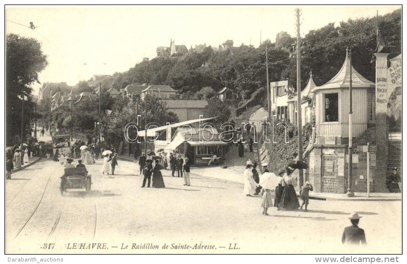 ** T1 Le Havre, La Raidillon De Sainte-Adresse, Boulangerie Flamande / Street With Automobile, Tram, Flemish Bakery - Zonder Classificatie