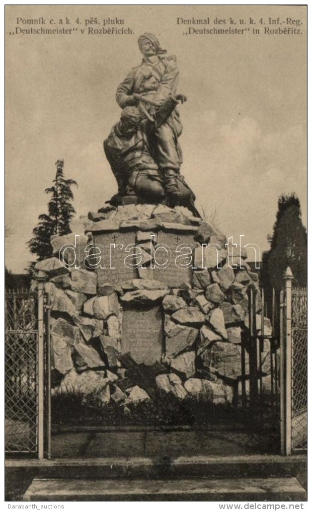 ** T1 Rozberice, Rozberitz; Pomník C.a.k. 4. Pes. Pluku 'Deutschmeister' / Military Monument - Ohne Zuordnung