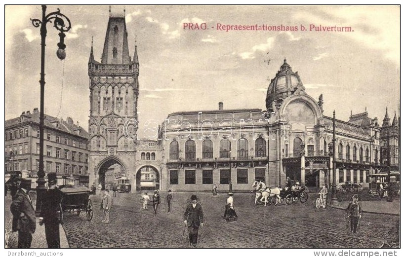 * T3 Praha, Prag; Repraesentationshaus B. Pulverturm / Municipal House, Tower, Square, Tram, (Rb) - Zonder Classificatie